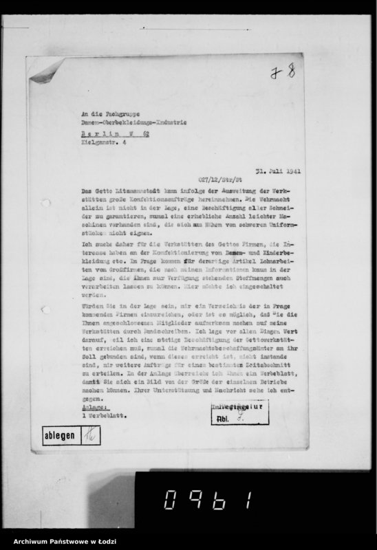 Obraz 11 z jednostki "[Korespondencja z urzędami, instytucjami i firmami]. Lit.Fa-Fy."