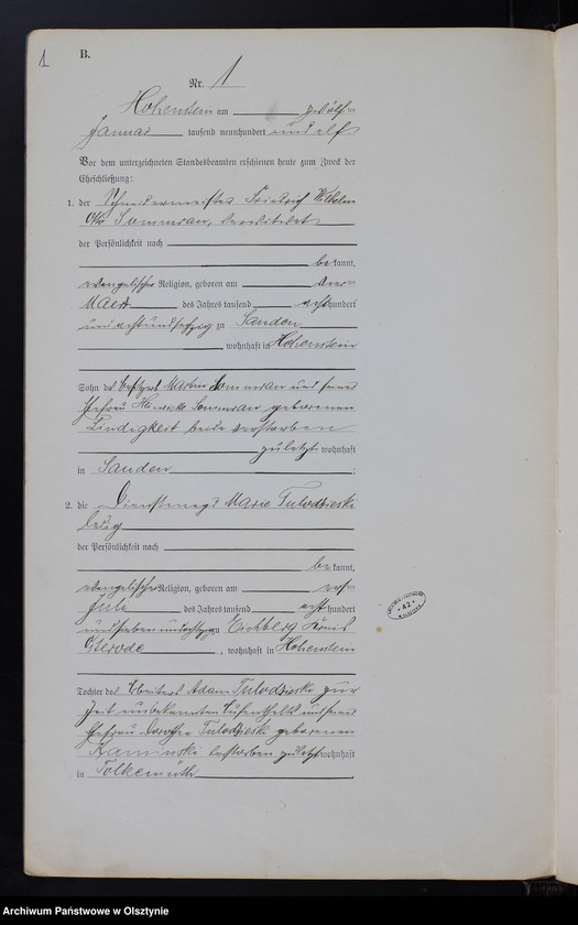 image.from.unit.number "Heirats-Neben-Register Nr 1 - 19"