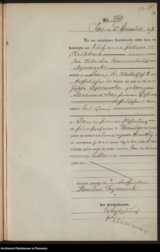 Obraz 20 z jednostki "Księga urodzeń t. VI"