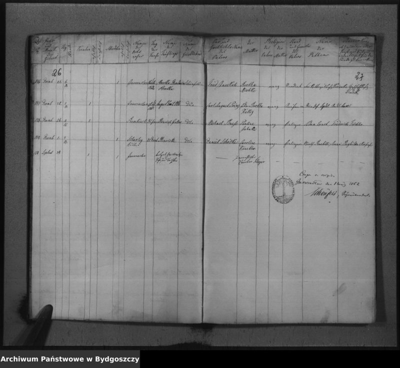 image.from.unit.number "Duplikat der Kirchenbücher von der evangelischen Parochie Inowrazlaw pro 1861"