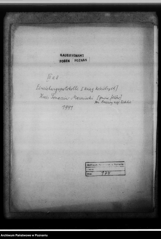 image.from.unit.number "Einziehungsprotokolle [ksiąg kościelnych] Kreis Tomaszów Mazowiecki [dotyczy gminy Jeżów, powiat Brzeziny, województwo łódzkie]"