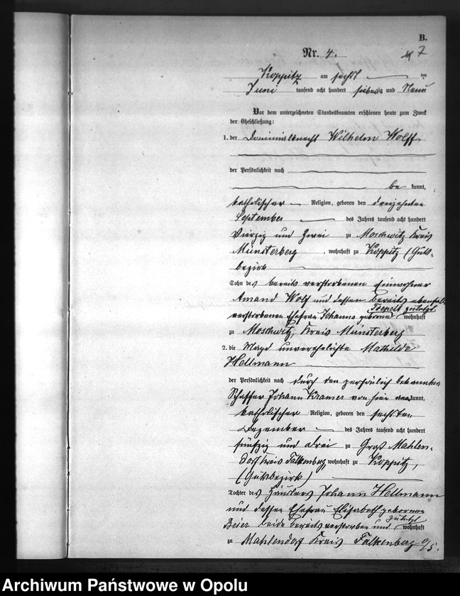 Obraz 10 z jednostki "USC Kopice. Księga akt małżeństw rok 1879"