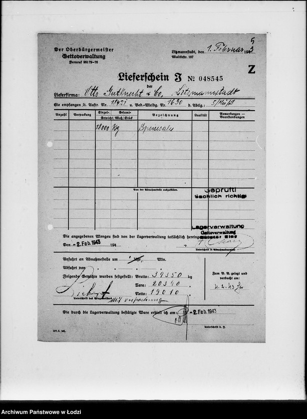 Obraz 9 z jednostki "Lebensmitteleinkauf. Aufträge, [Lieferscheinen und Rechnungen] 18421-18480"
