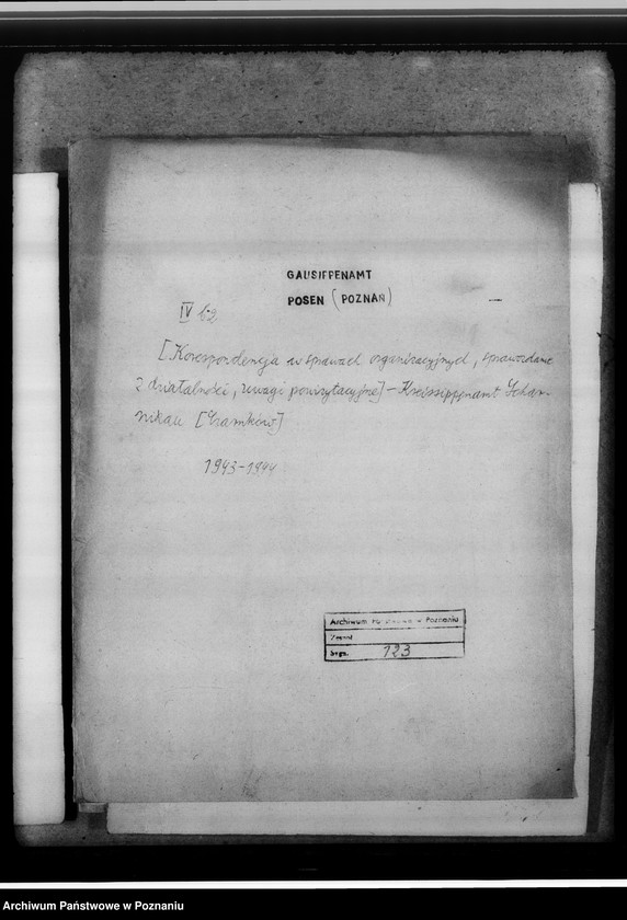 Obraz 4 z jednostki "[Korespondencja w sprawach organizacyjnych, sprawozdanie z działalności , uwagi powizytacyjne] Kreissippenamt Scharnikau [Czarnków]"