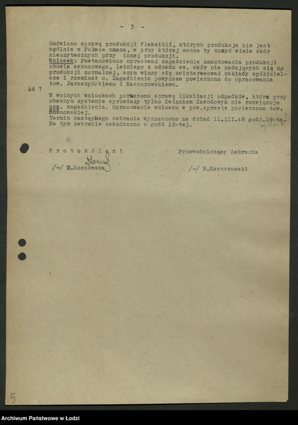 Obraz 4 z jednostki "Sekcja Skórzana WK-protokoły posiedzeń, sprawozdania"