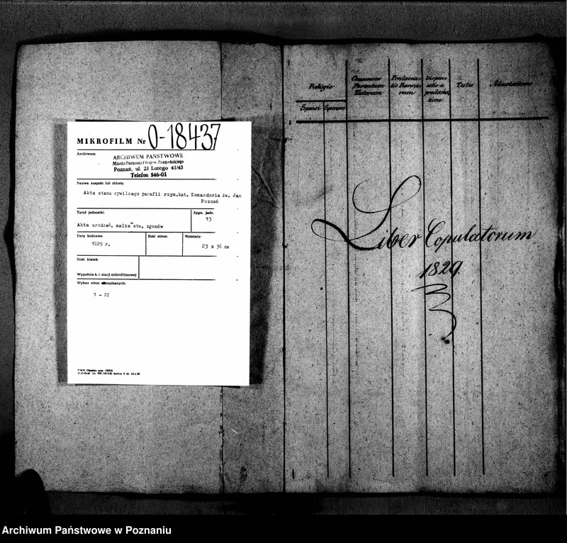 Obraz 3 z jednostki "Duplikat libri baptisatorum, copulatorum, mortuorum"