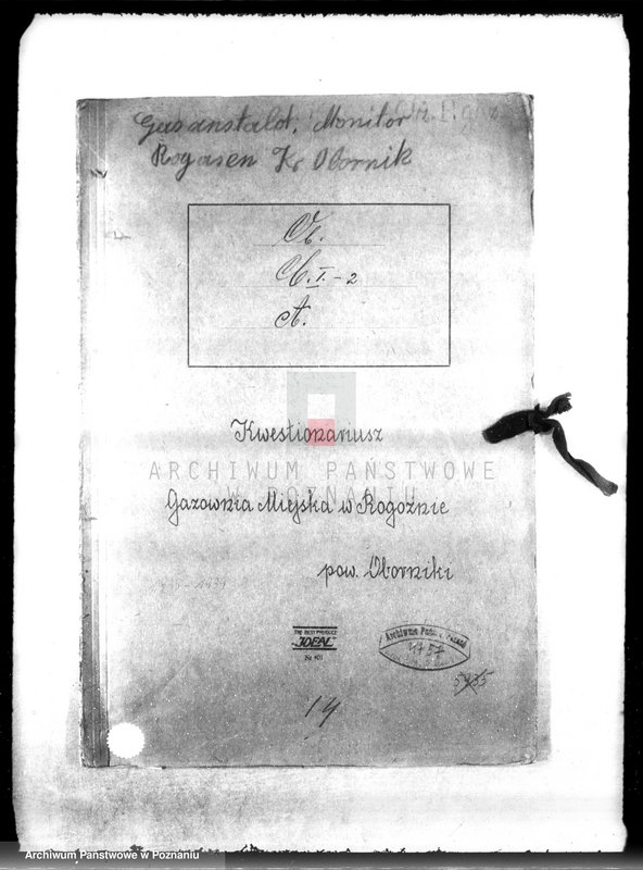 Obraz 4 z jednostki "Kwestionariusz Gazowni Miejskiej w Rogoźnie pow. obornicki"