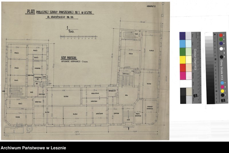 Obraz 7 z jednostki "Leszno miasto. Dokumentacja projektowa obecnej Szkoły Podstawowej nr 1."
