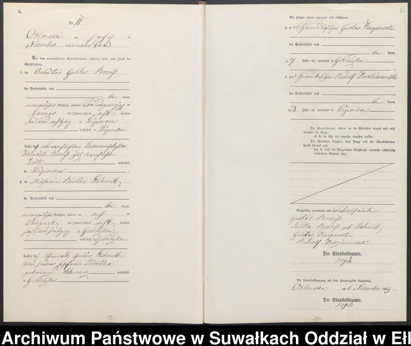 image.from.unit.number "Heiraths-Neben-Register des Preussischen Standes-Amtes Orlowen Kreis Lötzen"
