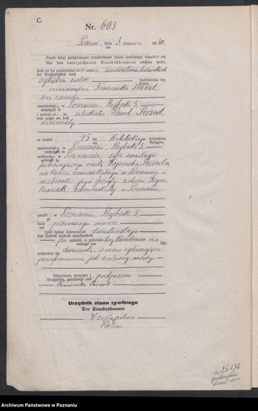 Obraz 8 z jednostki "Księga miejscowa zgonów tom II [Rejestr główny zgonów]"
