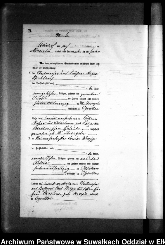 image.from.unit.number "Heiraths-Neben-Register des Preussischen Standes-Amtes Gr. Strengeln Kreis Angerburg"