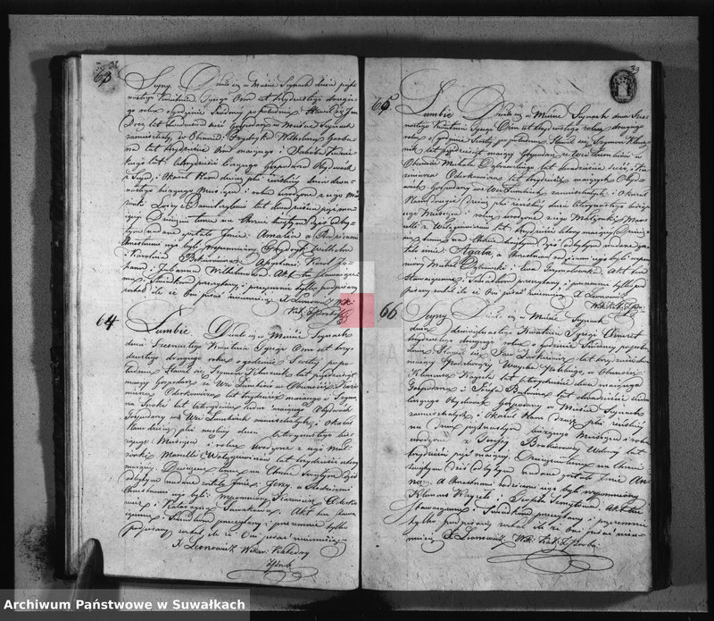 image.from.unit.number "Duplikat zawierający akta urodzonych, zaślubionych i umarłych parafii seyneńskiey z 1832 roku"