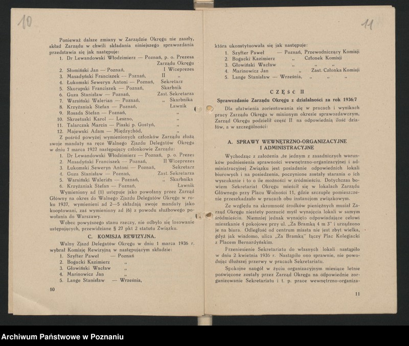 image.from.unit.number "Sprawozdania Zarządu Głównego i Zarządu Okręgu Poznańskiego za okres 1936/37."