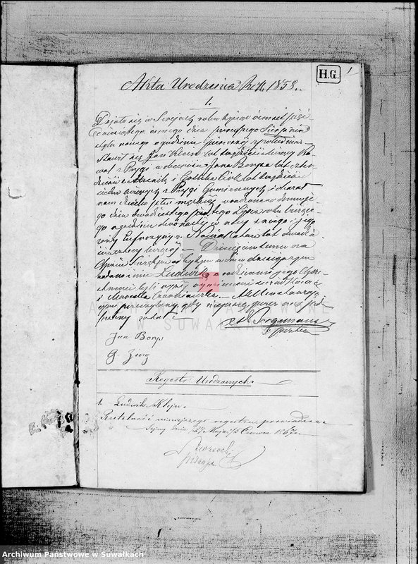 image.from.unit.number "Duplikat aktów Urodzenia, Małżeństw i Zejścia dla Filiału Ewangelicko- Augsburgskiego w mieście Serejach sporządzony na rok 1858"