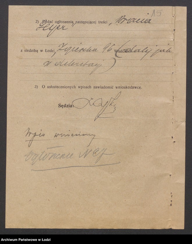 Obraz 17 z jednostki "Bracia Geyer – prowadzenie farbiarni i garbarni"