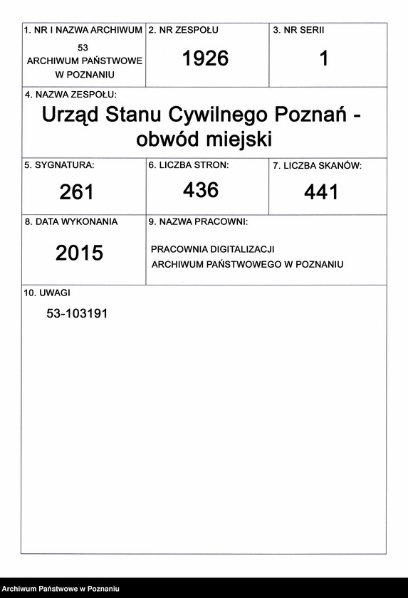 Obraz 1 z jednostki "Księga urodzeń t. III"