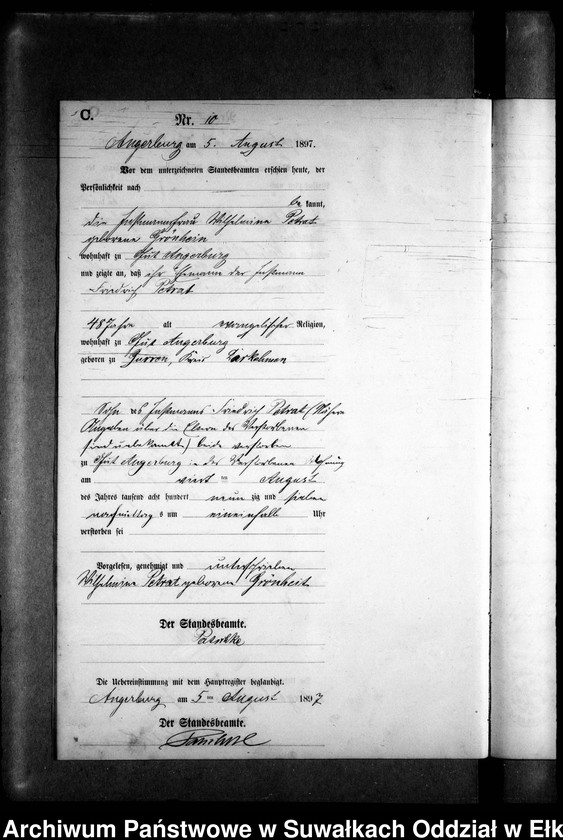 image.from.unit.number "Sterbe-Neben-Register des Preussischen Standes-Amtes Kehlen Kreis Angerburg"