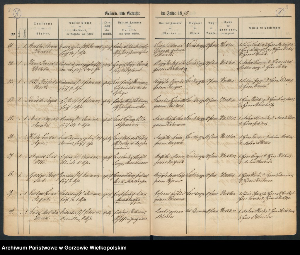 image.from.unit.number "Duplikate der Hauptkirche zu Landsberg an der Warthe (zawiera też księgę zgonów Konkordien Kirche z 1859 r.)"