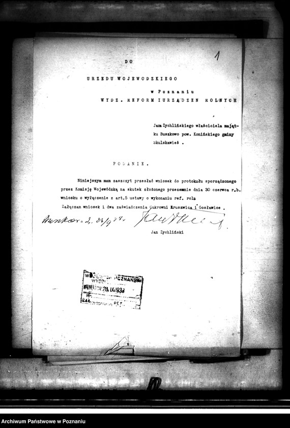 image.from.unit.number "Wyłączenie z art.. 4 ustawy o wykonaniu reformy rolnej z majątku Buszkowo powiatu konińskiego"