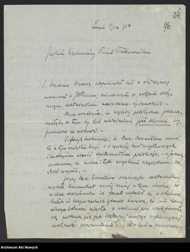 image.from.unit.number "Działalność wojskowa Władysława Sikorskiego na froncie południowo-wschodnim i wschodnim. Sprawozdanie dowództwa III Armii. Raport, projekt odezwy, wiersz, korespondencja."