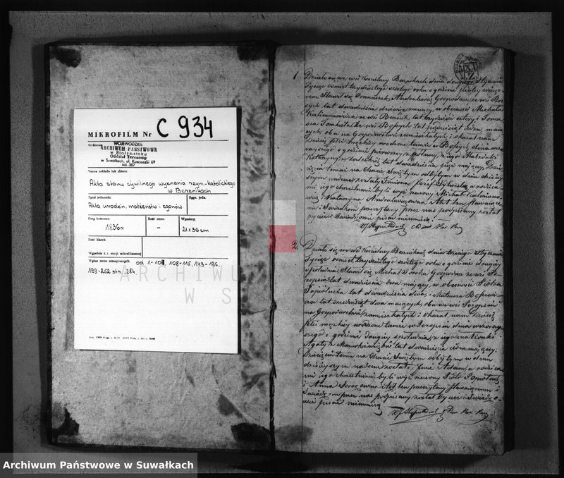 image.from.unit.number "Duplikat do Zapisywania Aktów Urodzonych Zaślubionych i Zmarłych Parafij Berznickiey z Roku 1836"