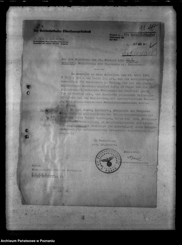 Obraz 15 z jednostki "Belieferung der Tierärzte und Medinzinalpersonen"