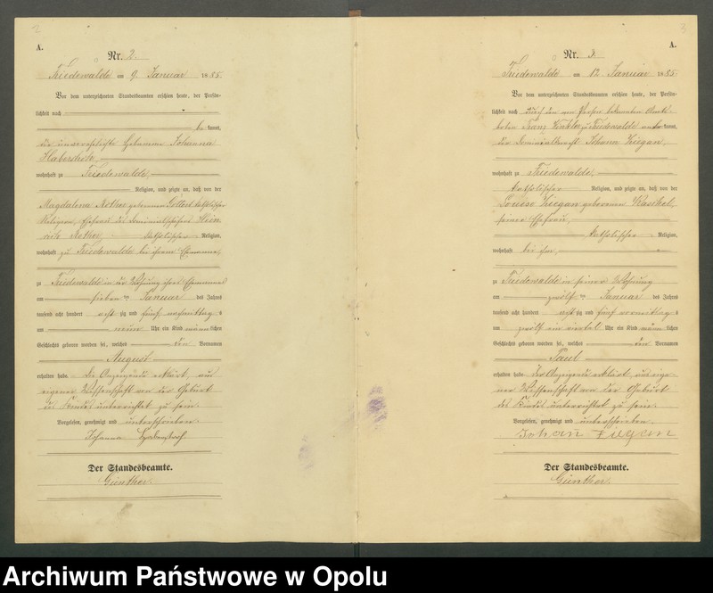 Obraz z jednostki "Księga urodzeń Skoroszyce 1885"