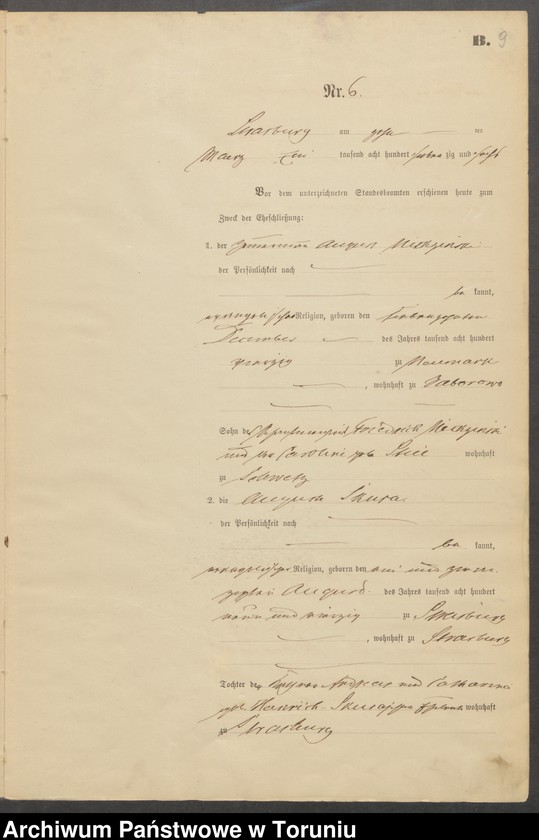 image.from.unit.number "Heiraths-Neben-Register Stadt Strasburg [Brodnica-Miasto] für das Jahr 1876"