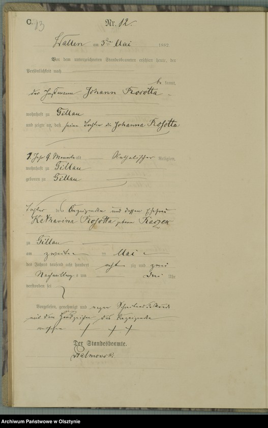 image.from.unit.number "Sterbe-Haupt-Register Nr 1 - 45"