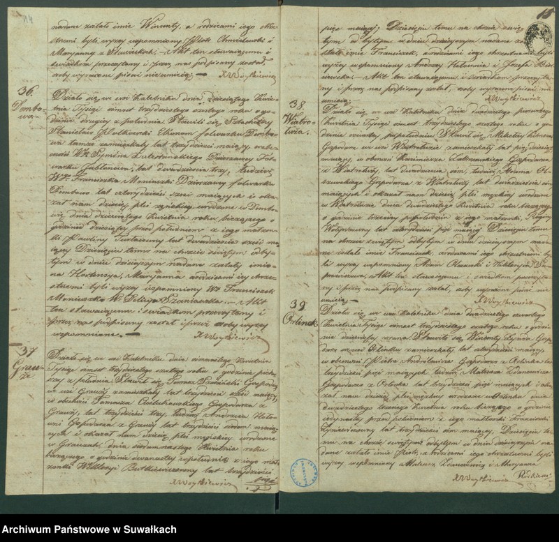 Obraz 10 z jednostki "Duplikat Aktów Urodzonych, Zaślubionych i Umarłych Parafii Kaletnickiey z Roku 1836"