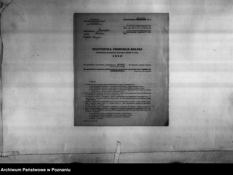 Obraz 9 z jednostki "/Statystyka produkcji rolnej - zestawienie z terenu powiatu kościańskiego"