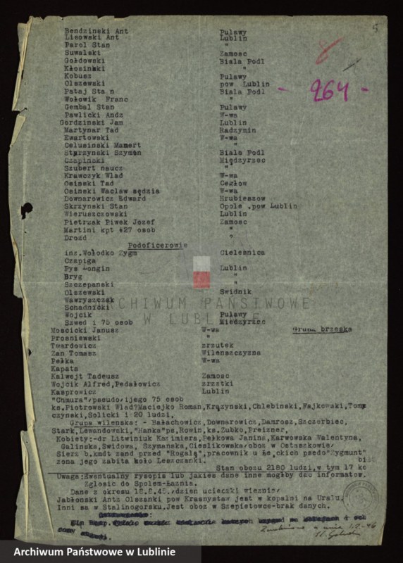 image.from.unit.number "[Wykazy aresztowanych członków Armii Krajowej przetrzymywanych w więzieniach w Biłgoraju, Wronkach i innych na terenie kraju oraz w ZSRR]"