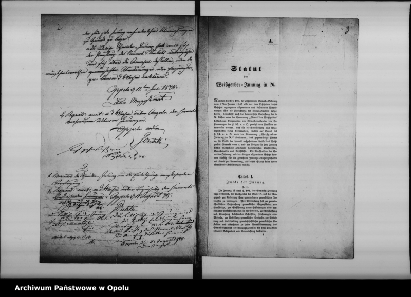 Obraz 6 z jednostki "Acta des Magistrats zu Oppeln betreffend die Revision der Statuten der schon bestehenden ältern Innungen de anno 1848"