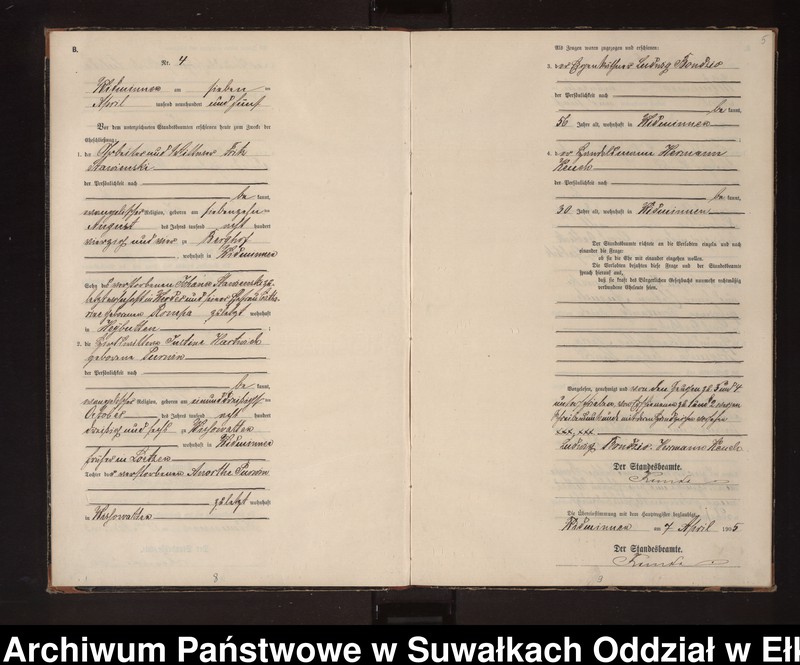 image.from.unit.number "Heirats-Neben-Register des Preussischen Standes-Amtes Widminnen Kreis Loetzen"