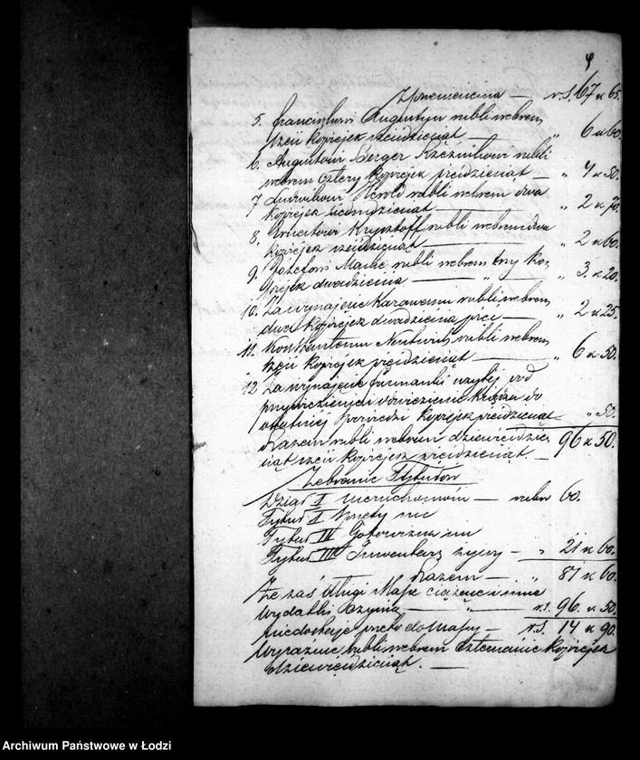 Obraz 13 z jednostki "Akta tyczące się ustanowienia opieki nad nieletnim dzieckiem i spisu inwentarza pozostałości po Józefie i Katarzynie małżonkach Klainwechter"