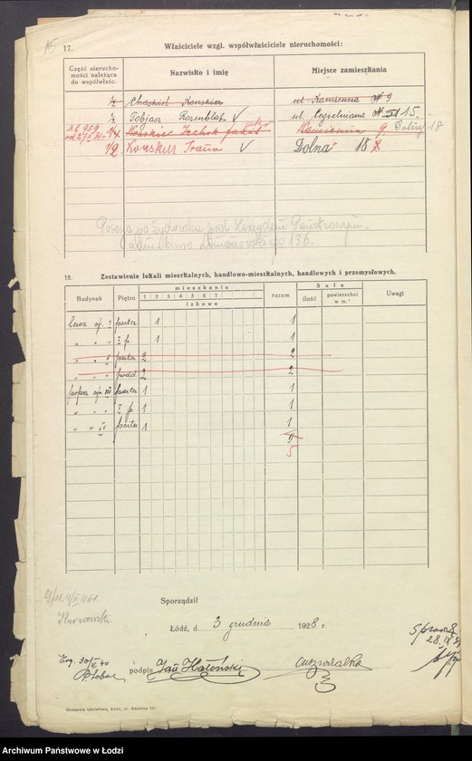 Obraz 17 z jednostki "Księga inwentarzowa nieruchomości m. Łodzi ul. Polna"