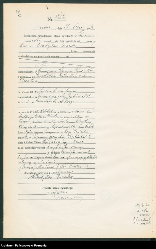 Obraz 18 z jednostki "Księga miejscowa zgonów tom III [Rejestr główny zgonów]"