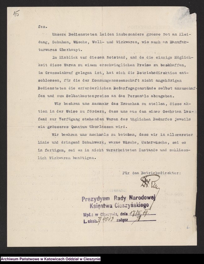 image.from.unit.number "[Korespondencja Rady Narodowej Księstwa Cieszyńskiego]"