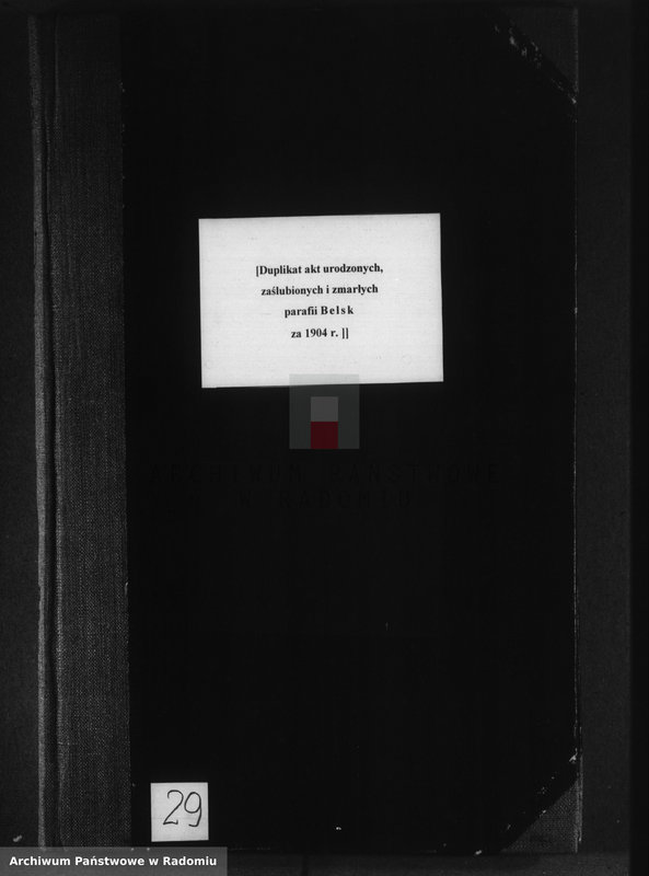 image.from.unit.number "[Duplikat akt urodzonych, zaślubionych i zmarłych parafii Belsk za 1904 r.]"