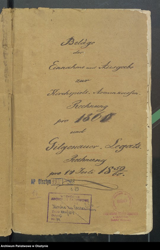 image.from.unit.number "Beläge der Einnahme und Ausgabe zur Kirchspiels Armen Cassen Rechnung"
