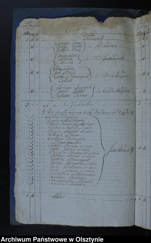 image.from.unit.number "Jahr Rechnung aller Einnahme und Ausgabe der Jäskendorffschen Kirche"