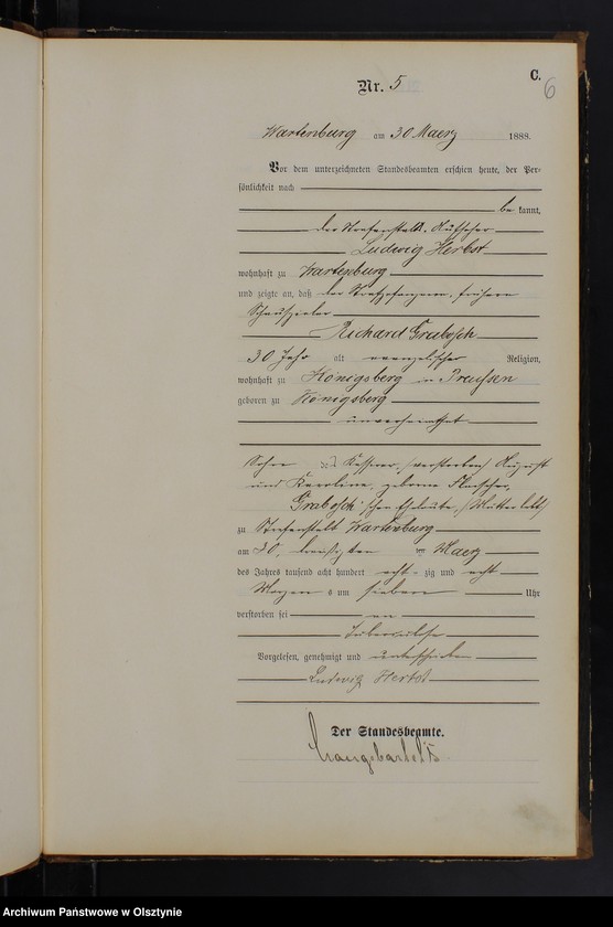 image.from.unit.number "Sterbe-Haupt-Register Nr 1 - 13"