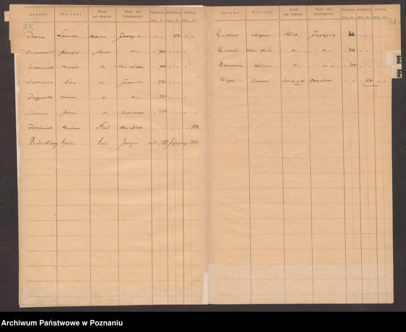 Obraz 11 z jednostki "Rejestr urodzeń, małżeństw, zgonów"
