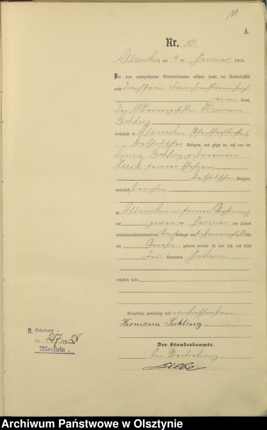 image.from.unit.number "Geburts-Haupt-Register Tom I, Nr 1 - 398"