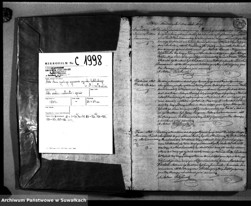 image.from.unit.number "Duplikat Na Rok 1837 Parafij Mirosławskiey"
