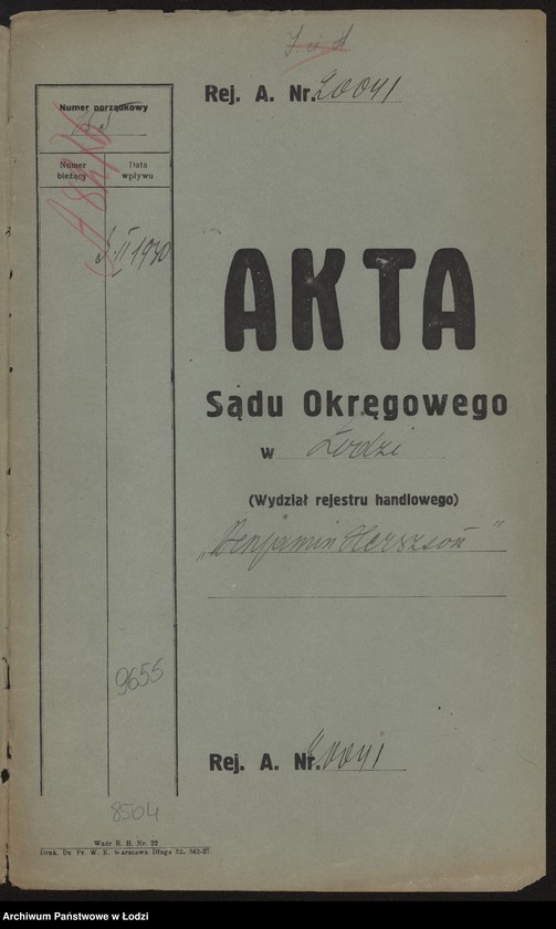 Obraz 2 z jednostki "Benjamin Herszson- mechaniczna tkalnia zarobkowa"