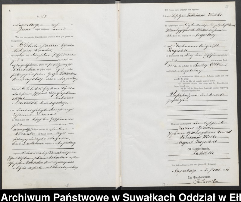 image.from.unit.number "Heiraths-Neben-Register des Preussischen Standes-Amtes Angerburg Kreis Angerburg"