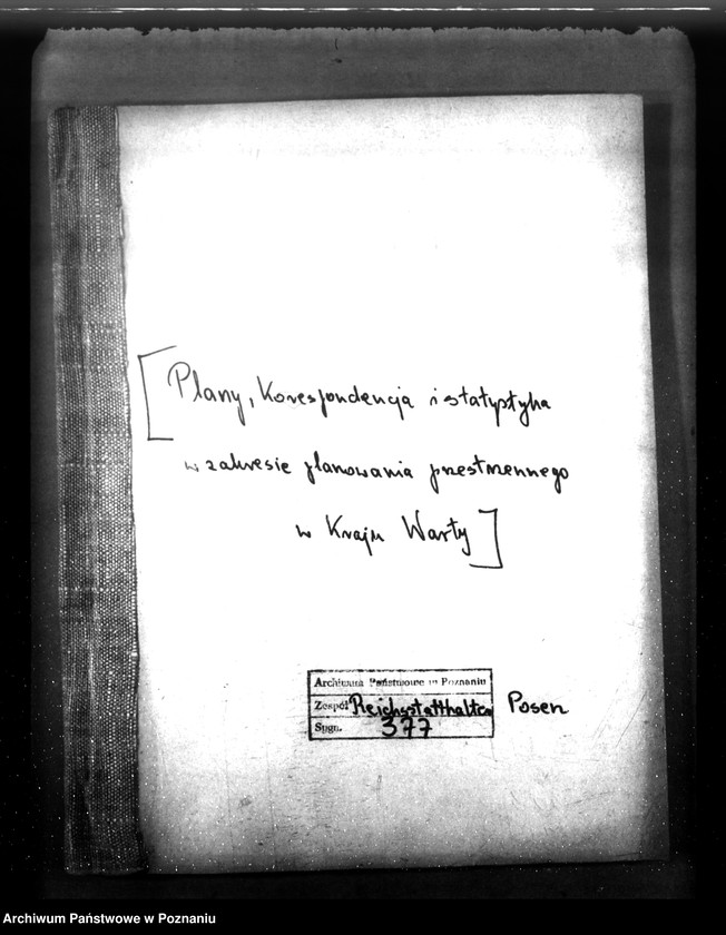 Obraz 4 z jednostki "Plany, korespondencja i statystyka w zakresie planowania przestrzennego w Kraju Warty"