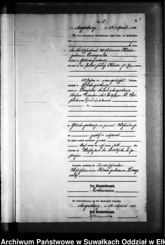 image.from.unit.number "Sterbe-Neben-Register des Preussischen Standes-Amtes Kehlen Kreis Angerburg"