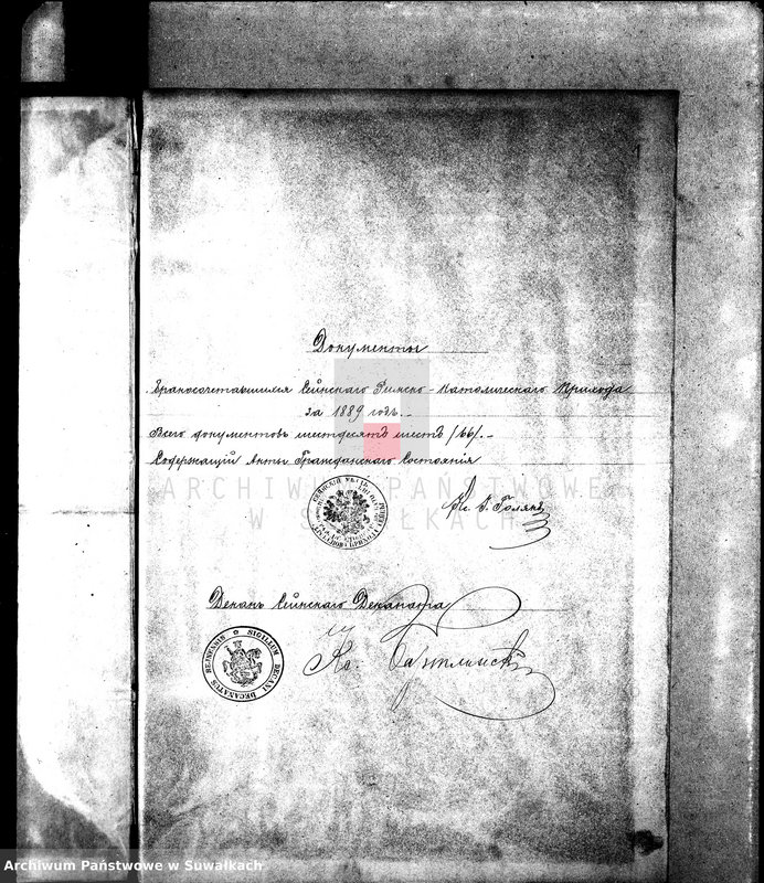 image.from.unit.number "Dokumenty brakosočetavšichsja Sejneskago Rimsko-Katoličeskago Prichoda za 1889 g."